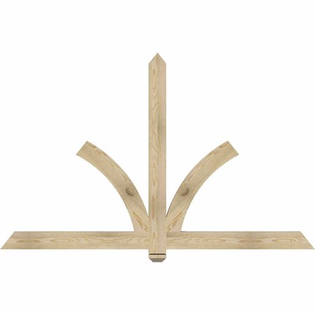 Ekena Millwork Redmond Rough Sawn Timber Gable Bracket, Douglas Fir, 72"W x 45"H x 2"D x 4"F, 15/12 Pitch GBW072X45X0204RED00RDF